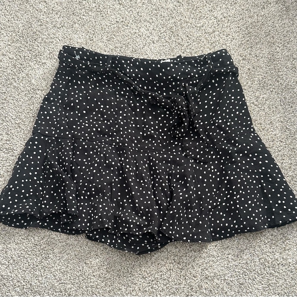 Zara Black and White Polka Dot Skirt